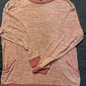 Heathered Burgundy Long Sleeve Top